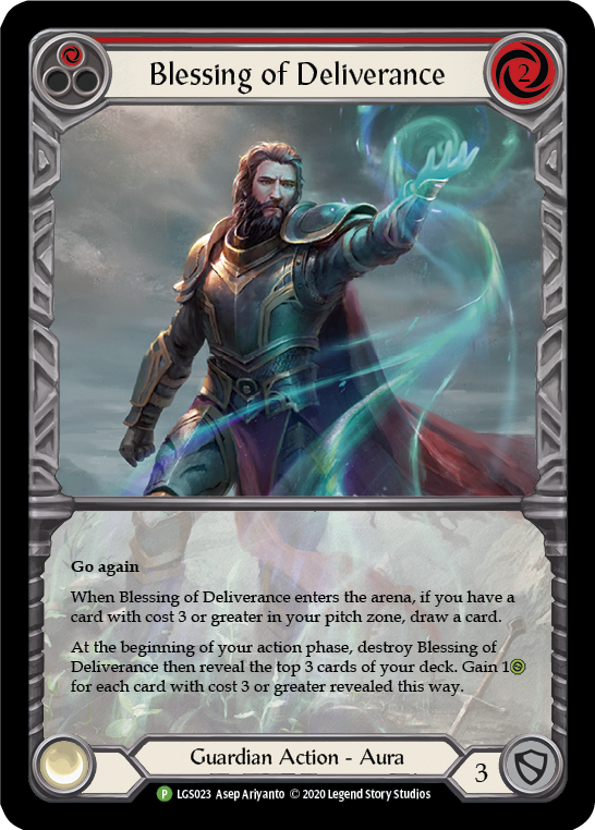 Blessing of Deliverance (Red) [LGS023] (Promo)  Rainbow Foil | Chromatic Games