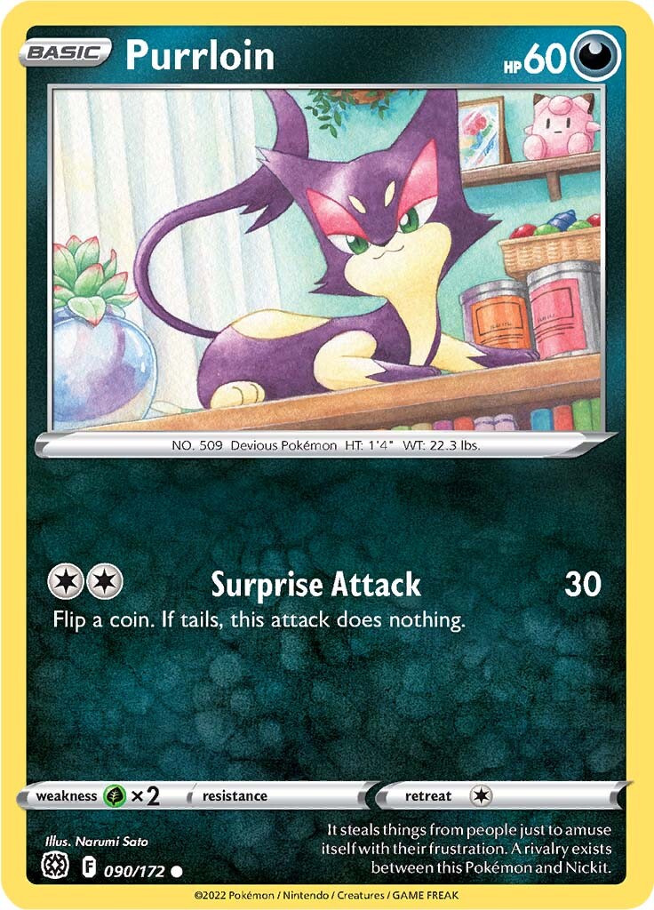 Purrloin (090/172) [Sword & Shield: Brilliant Stars] | Chromatic Games