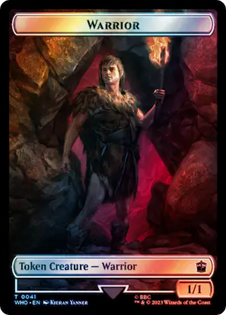Warrior // Beast (0049) Double-Sided Token (Surge Foil) [Doctor Who Tokens] | Chromatic Games