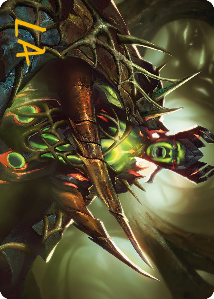 Maze's Mantle Art Card (Gold-Stamped Signature) [Phyrexia: All Will Be One Art Series] | Chromatic Games