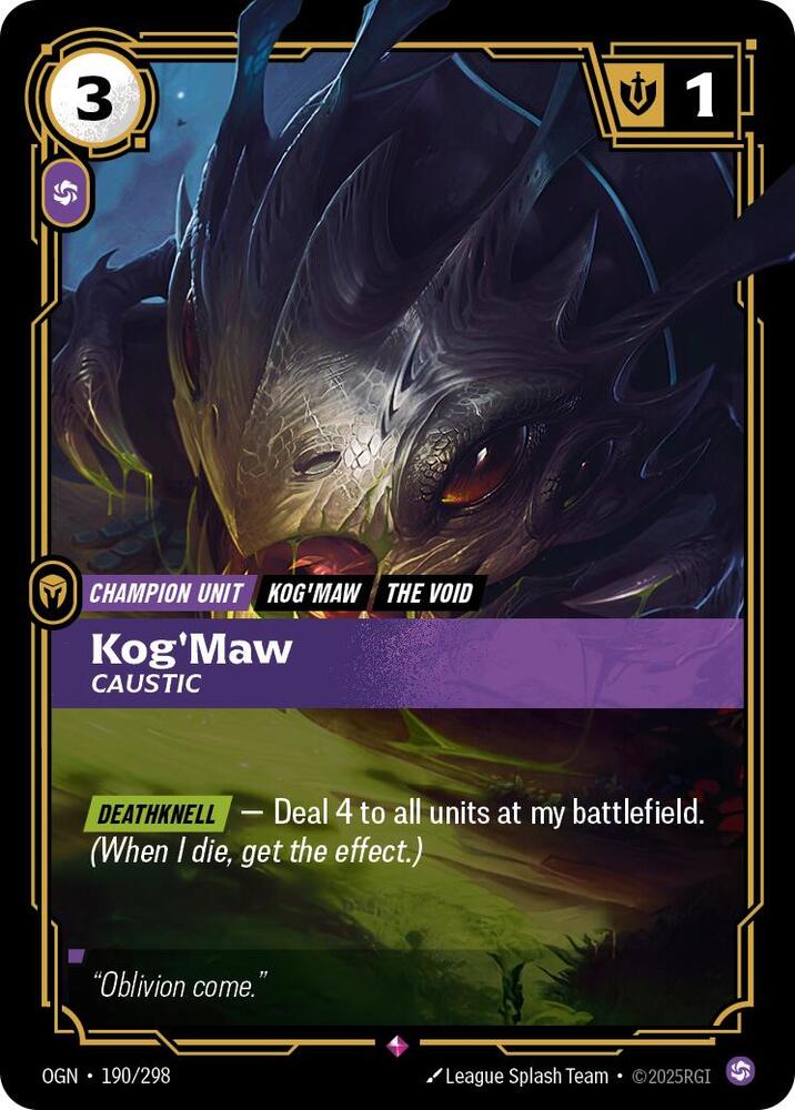 Kog'Maw - Caustic 190/298 (Origins)  - Foil | Chromatic Games