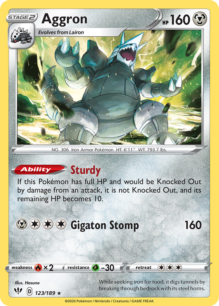 Aggron (123/189) [Sword & Shield: Darkness Ablaze] | Chromatic Games