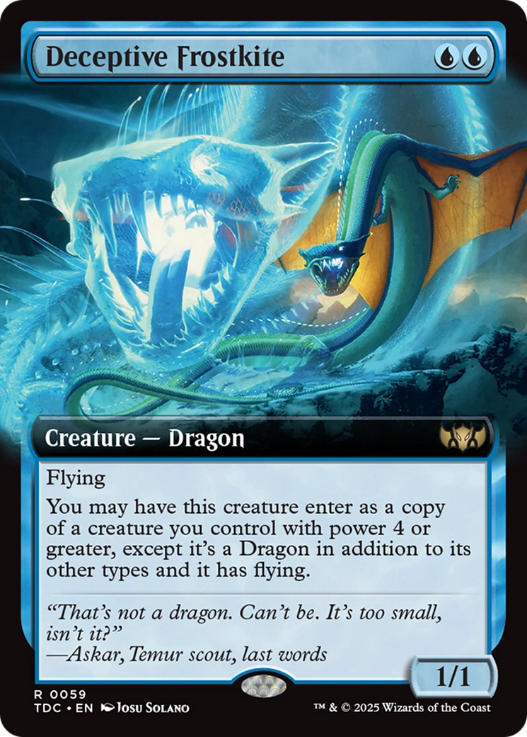 Deceptive Frostkite (Extended Art) [Tarkir: Dragonstorm Commander] | Chromatic Games