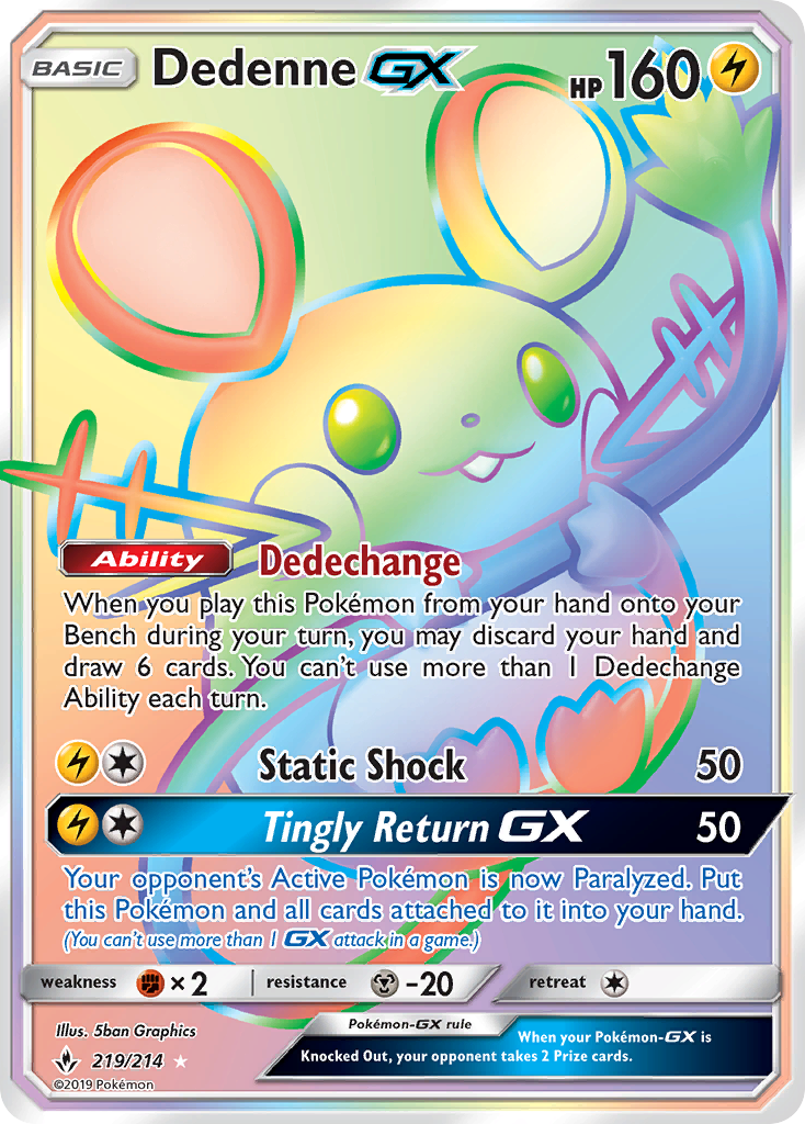 Dedenne GX (219/214) [Sun & Moon: Unbroken Bonds] | Chromatic Games