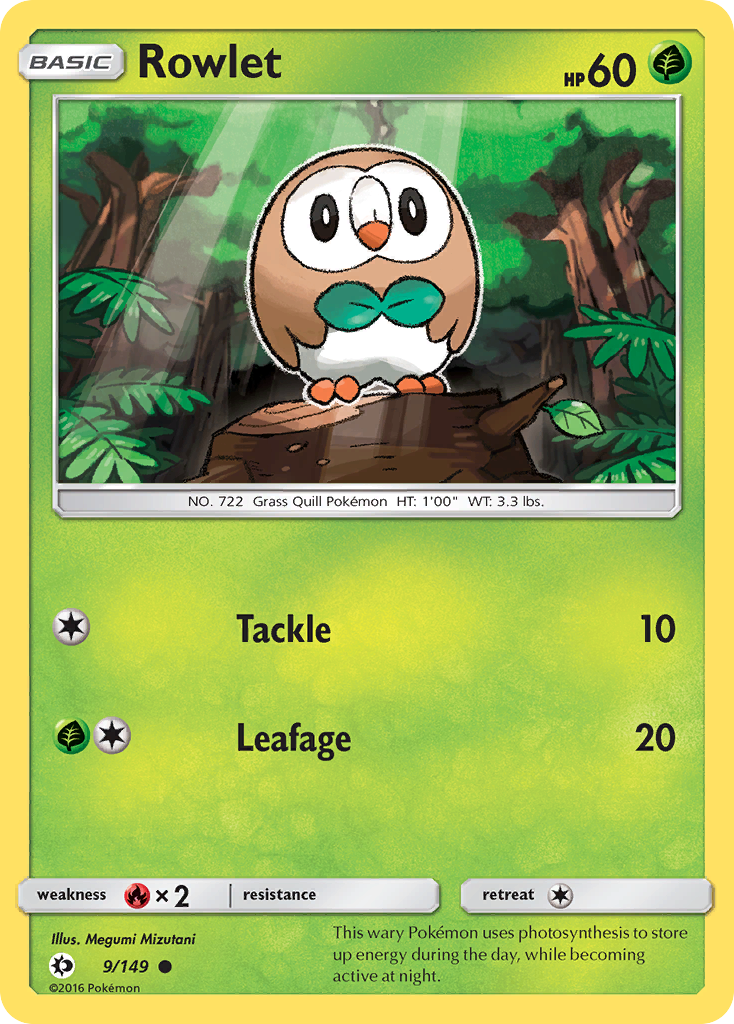 Rowlet (9/149) [Sun & Moon: Base Set] | Chromatic Games