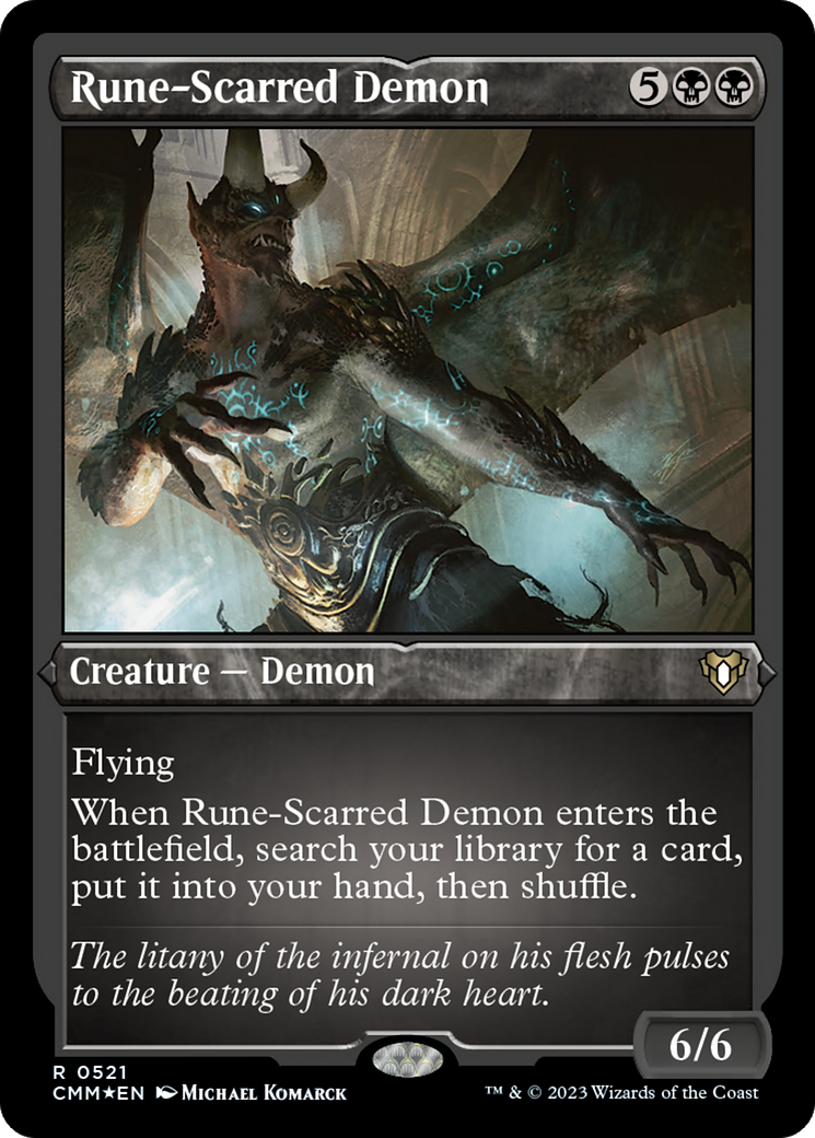 Rune-Scarred Demon (Foil Etched) [Commander Masters] | Chromatic Games