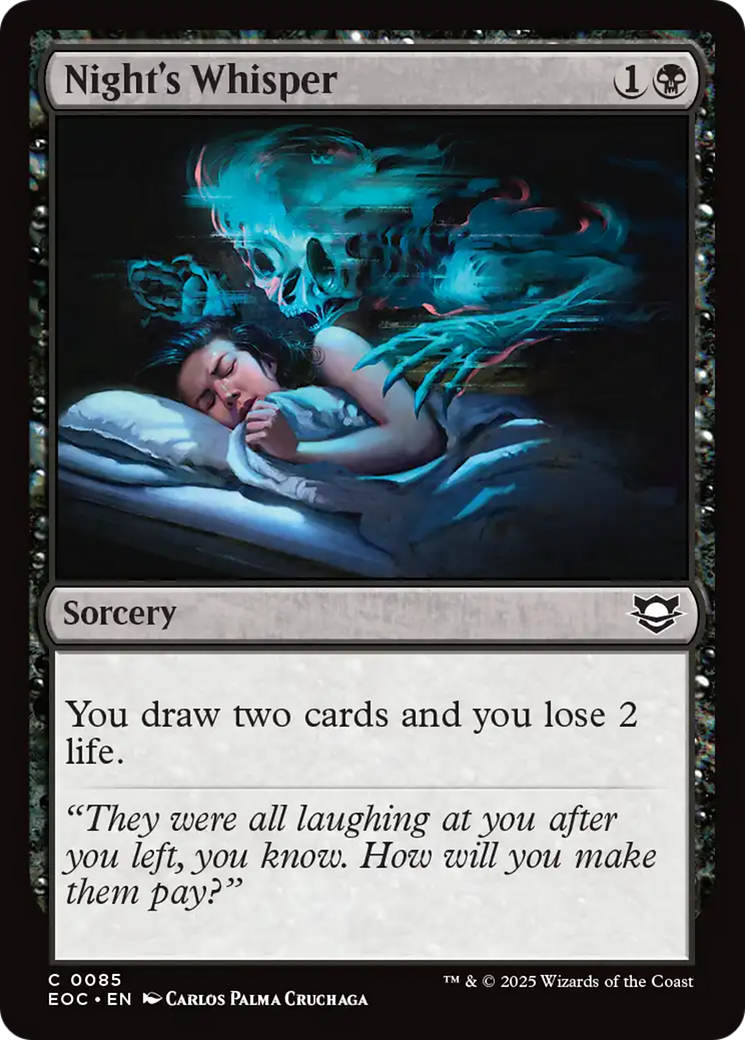 Night's Whisper [Edge of Eternities Commander] | Chromatic Games