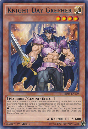 Knight Day Grepher [BP03-EN109] Rare | Chromatic Games