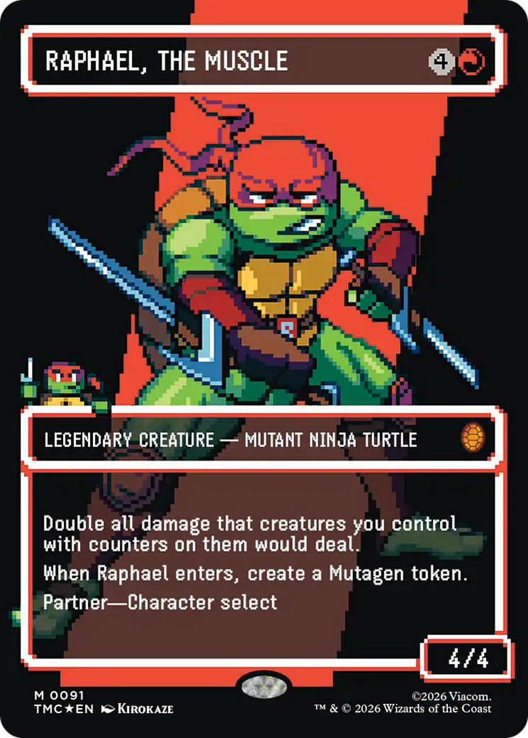 Raphael, the Muscle (0091) (Borderless) (Surge Foil) [Teenage Mutant Ninja Turtles Commander] | Chromatic Games