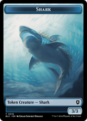 Bird (011) // Shark Double-Sided Token [Bloomburrow Commander Tokens] | Chromatic Games