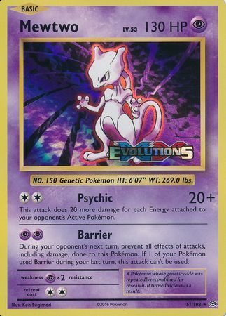 Mewtwo (51/108) (XY Evolutions Prerelease) [XY: Black Star Promos] | Chromatic Games