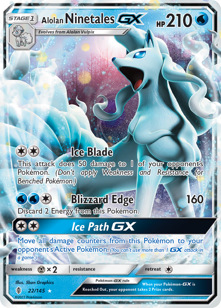 Alolan Ninetales GX (22/145) [Sun & Moon: Guardians Rising] | Chromatic Games