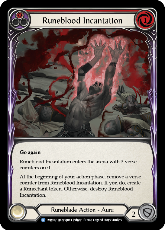 Runeblood Incantation (Red) [EVR107] (Everfest)  1st Edition Rainbow Foil | Chromatic Games