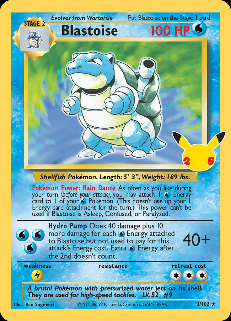 Blastoise (2/102) [Celebrations: 25th Anniversary - Classic Collection] | Chromatic Games