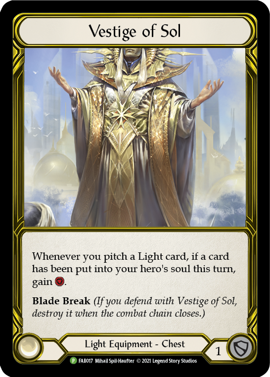 Vestige of Sol (Golden) [FAB017] (Promo)  Cold Foil | Chromatic Games