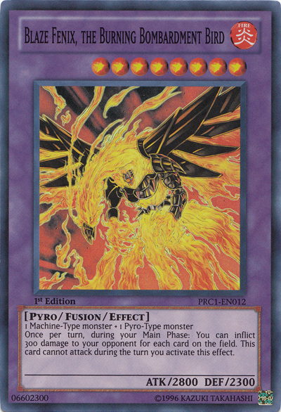 Blaze Fenix, the Burning Bombardment Bird [PRC1-EN012] Super Rare | Chromatic Games