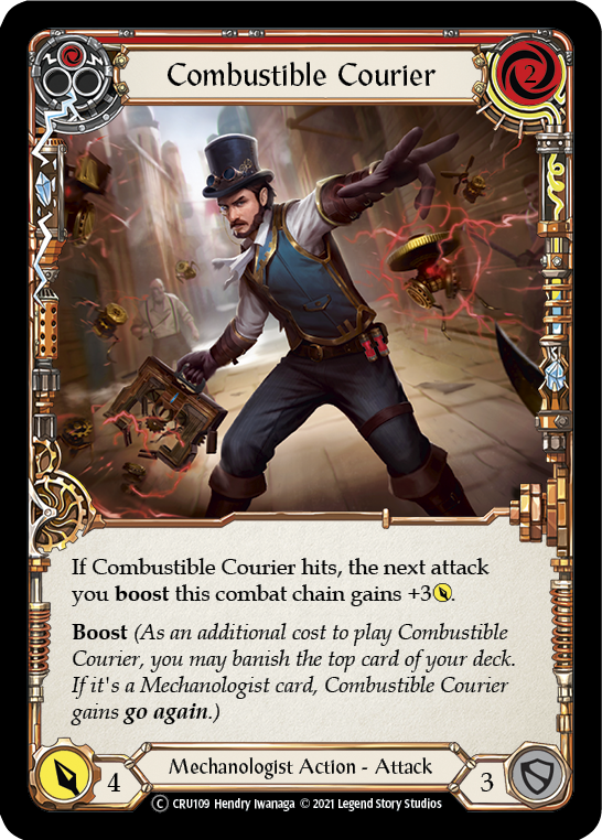 Combustible Courier (Red) [U-CRU109] (Crucible of War Unlimited)  Unlimited Rainbow Foil | Chromatic Games