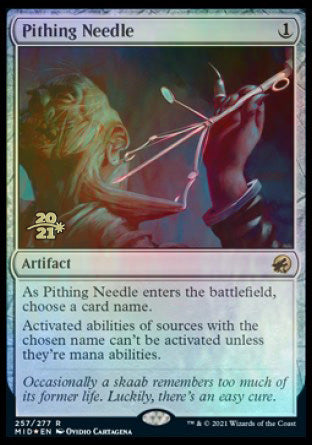 Pithing Needle [Innistrad: Midnight Hunt Prerelease Promos] | Chromatic Games