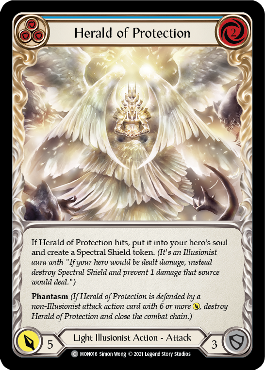 Herald of Protection (Blue) [MON016] (Monarch)  1st Edition Normal | Chromatic Games