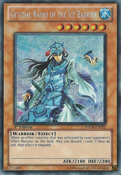 General Raiho of the Ice Barrier [HA04-EN025] Secret Rare | Chromatic Games