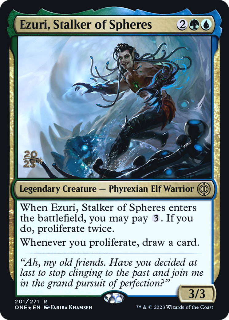 Ezuri, Stalker of Spheres [Phyrexia: All Will Be One Prerelease Promos] | Chromatic Games