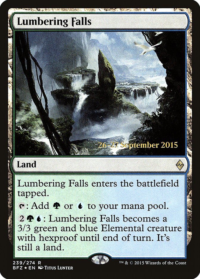 Lumbering Falls [Battle for Zendikar Prerelease Promos] | Chromatic Games