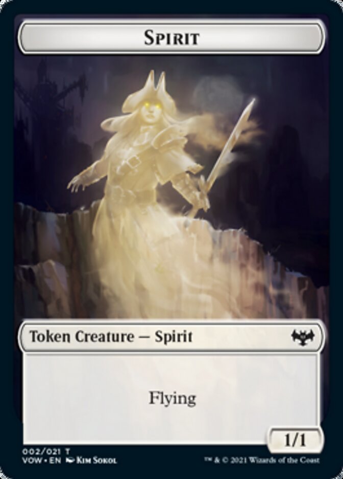 Spirit (002) // Copy Double-Sided Token [Innistrad: Crimson Vow Tokens] | Chromatic Games