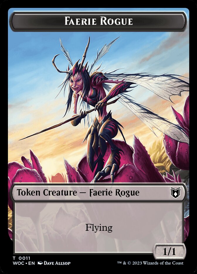 Faerie Rogue // Faerie (0011) Double-Sided Token [Wilds of Eldraine Commander Tokens] | Chromatic Games