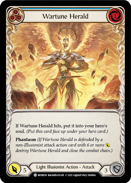 Wartune Herald (Blue) [MON028-RF] (Monarch)  1st Edition Rainbow Foil | Chromatic Games