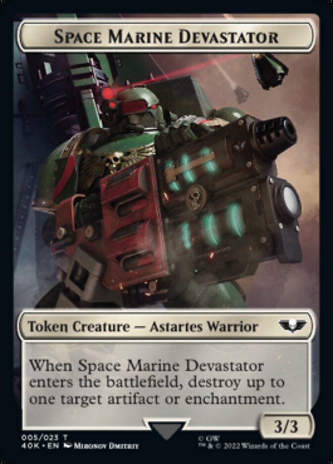 Soldier (002) // Space Marine Devastator Double-Sided Token [Warhammer 40,000 Tokens] | Chromatic Games