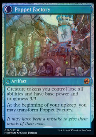 Poppet Stitcher // Poppet Factory [Innistrad: Midnight Hunt Prerelease Promos] | Chromatic Games