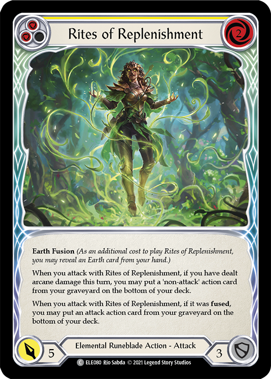 Rites of Replenishment (Yellow) [ELE080] (Tales of Aria)  1st Edition Rainbow Foil | Chromatic Games