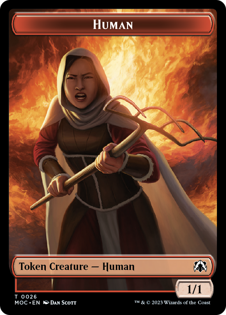 Tentacle // Human (26) Double-Sided Token [March of the Machine Commander Tokens] | Chromatic Games