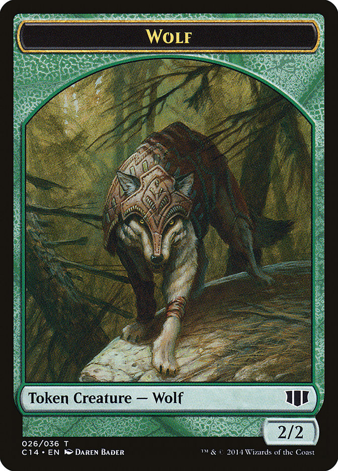 Treefolk // Wolf Double-Sided Token [Commander 2014 Tokens] | Chromatic Games