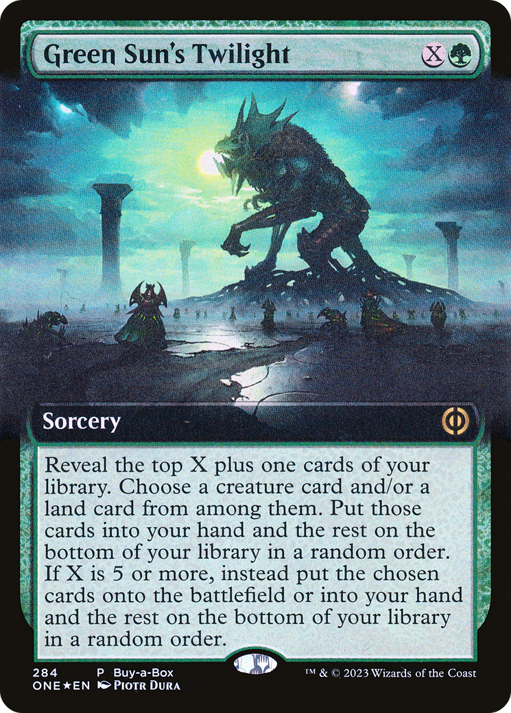 Green Sun's Twilight (Buy-A-Box) (Extended Art) [Phyrexia: All Will Be One] | Chromatic Games