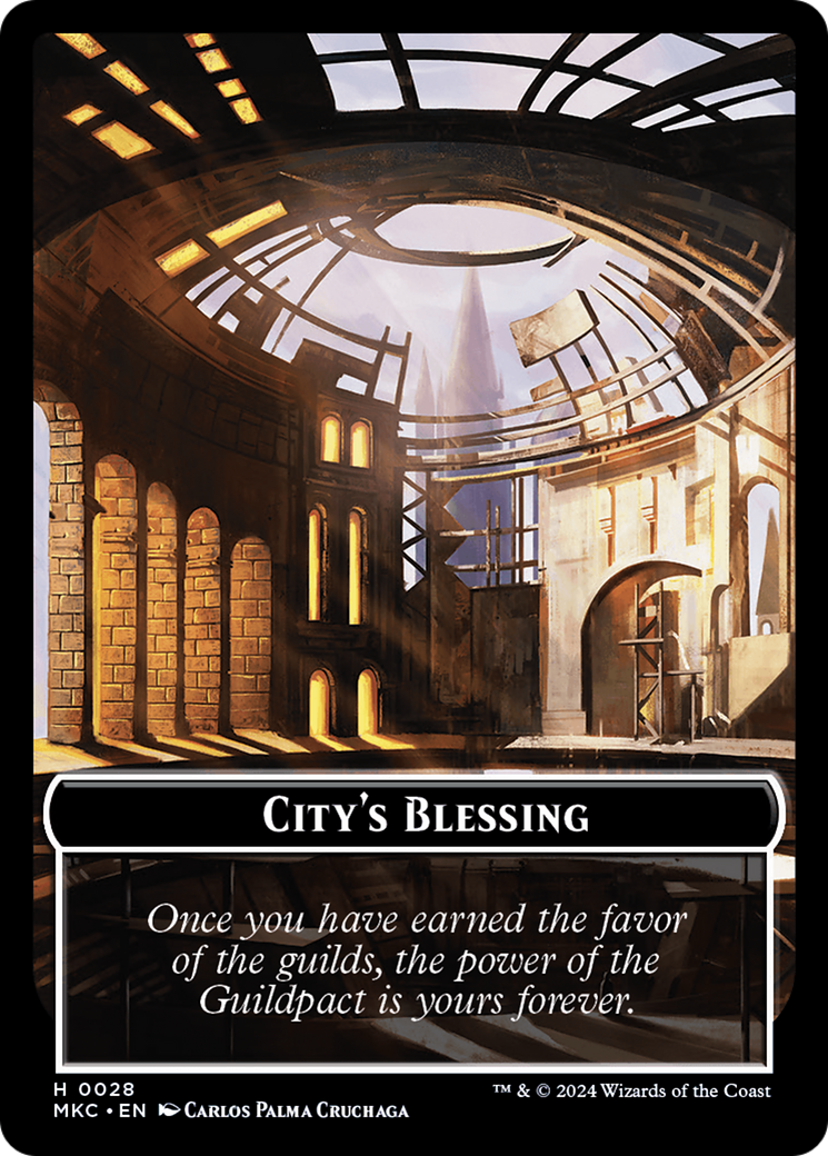 City's Blessing // Zombie Double-Sided Token [Murders at Karlov Manor Commander Tokens] | Chromatic Games