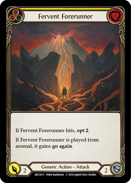 Fervent Forerunner (Yellow) [ARC183-C] (Arcane Rising)  1st Edition Rainbow Foil | Chromatic Games