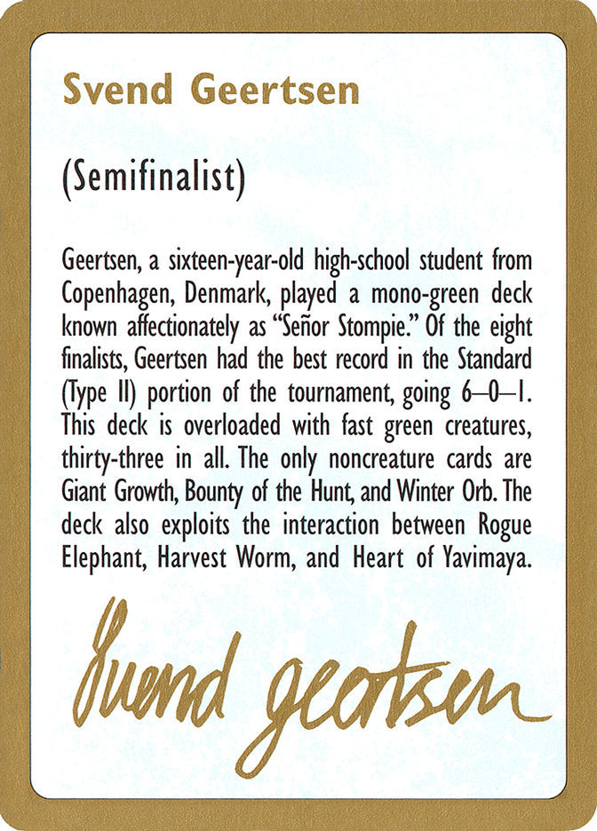 Svend Geertsen Bio [World Championship Decks 1997] | Chromatic Games