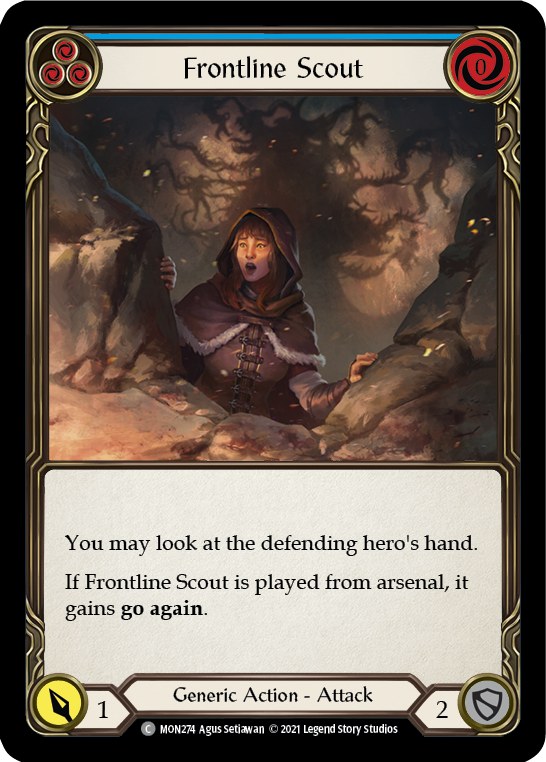 Frontline Scout (Blue) [MON274-RF] (Monarch)  1st Edition Rainbow Foil | Chromatic Games