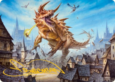 Tarrasque Art Card (Gold-Stamped Signature) [Dungeons & Dragons: Adventures in the Forgotten Realms Art Series] | Chromatic Games