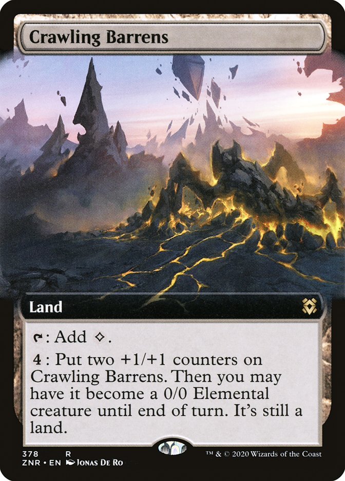 Crawling Barrens (Extended Art) [Zendikar Rising] | Chromatic Games