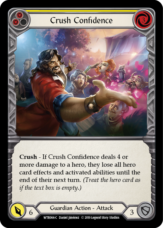 Crush Confidence (Yellow) [WTR064-C] (Welcome to Rathe)  Alpha Print Rainbow Foil | Chromatic Games