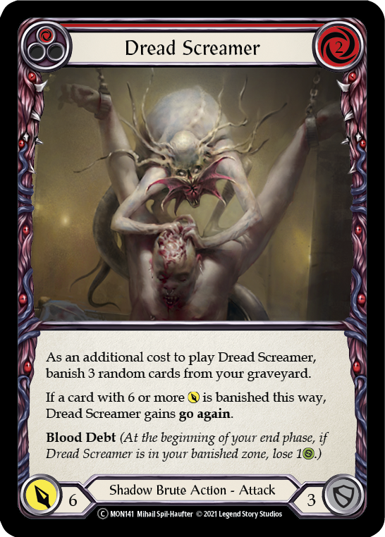 Dread Screamer (Red) [U-MON141-RF] (Monarch Unlimited)  Unlimited Rainbow Foil | Chromatic Games