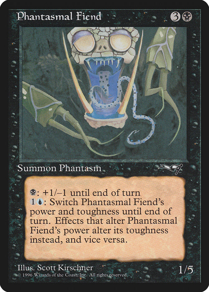 Phantasmal Fiend (Dark Green Background) [Alliances] | Chromatic Games