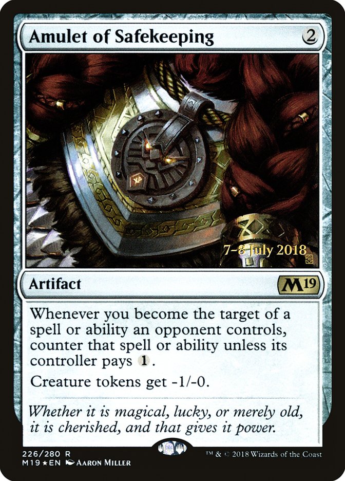 Amulet of Safekeeping [Core Set 2019 Prerelease Promos] | Chromatic Games