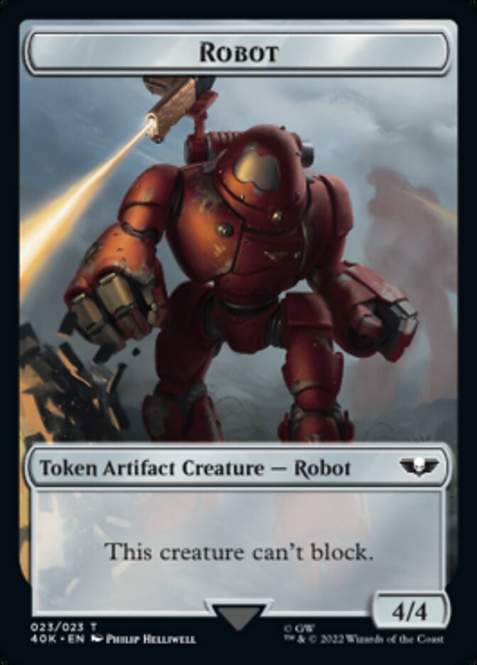 Astartes Warrior // Robot Double-Sided Token (Surge Foil) [Warhammer 40,000 Tokens] | Chromatic Games