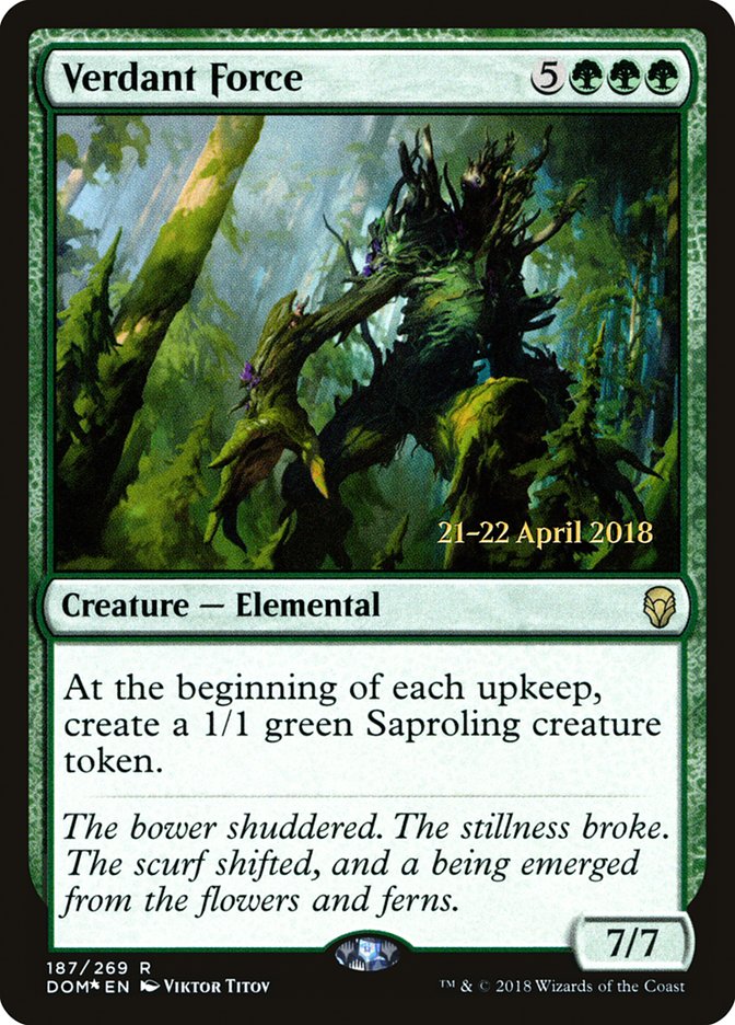 Verdant Force [Dominaria Prerelease Promos] | Chromatic Games