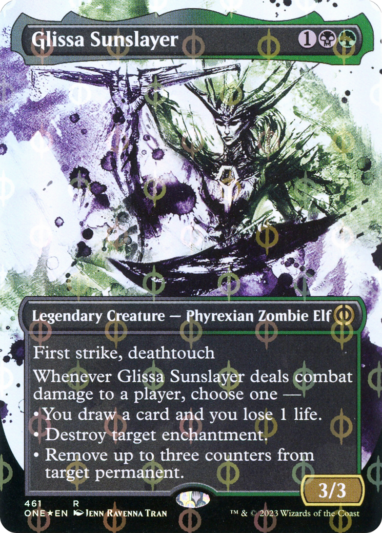 Glissa Sunslayer (Borderless Ichor Step-and-Compleat Foil) [Phyrexia: All Will Be One] | Chromatic Games