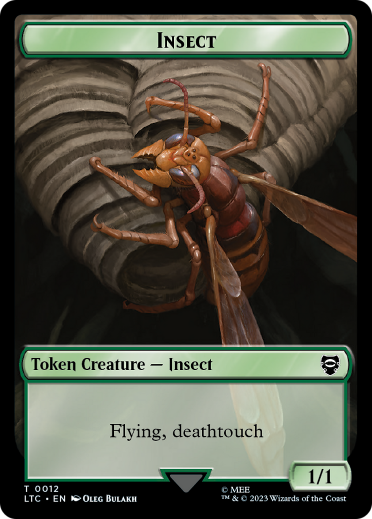 Elf Warrior // Insect Double Sided Token [The Lord of the Rings: Tales of Middle-Earth Commander Tokens] | Chromatic Games