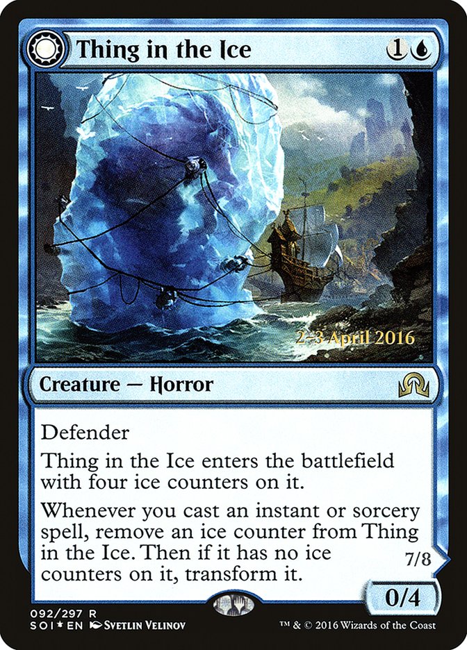 Thing in the Ice // Awoken Horror [Shadows over Innistrad Prerelease Promos] | Chromatic Games